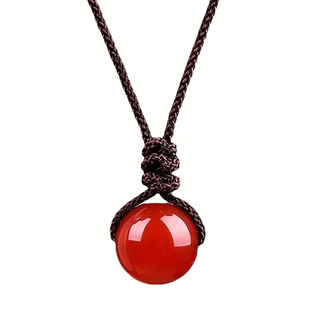 Ogrlica od crvenog ahat kristala